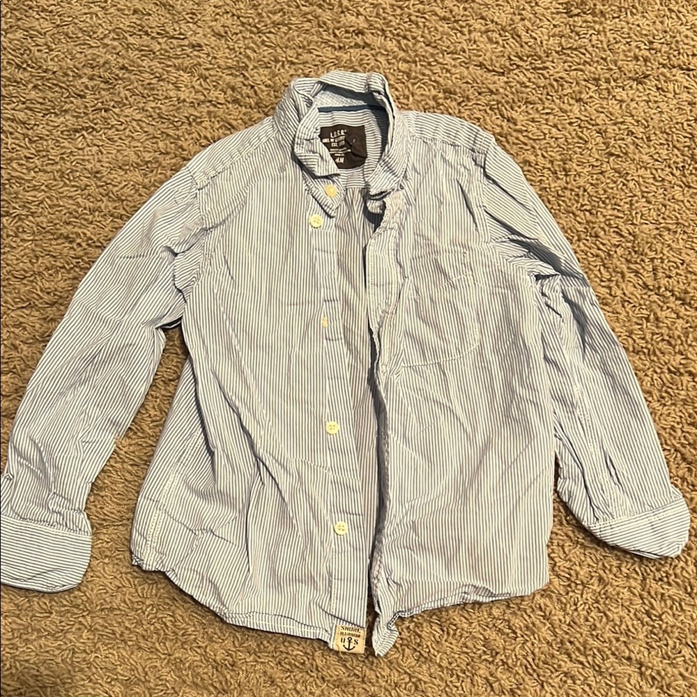 H&M Blue and White Button Down Shirt